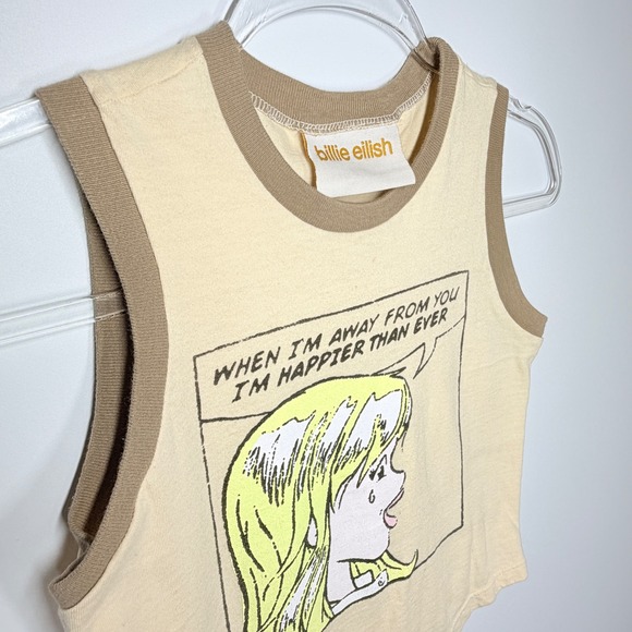 Billie Eilish "Happier Than Ever" Graphic Crop Tank Top Size Small - Picture 3 of 6